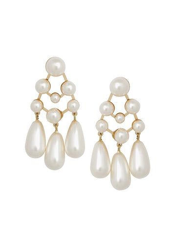 Pearlette Bauble Mini Pearl Chandelier - bridal Earrings - Elizabeth Bower