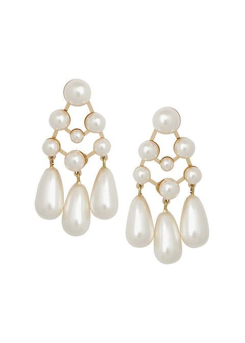 Pearlette Bauble Mini Pearl Chandelier - bridal Earrings - Elizabeth Bower