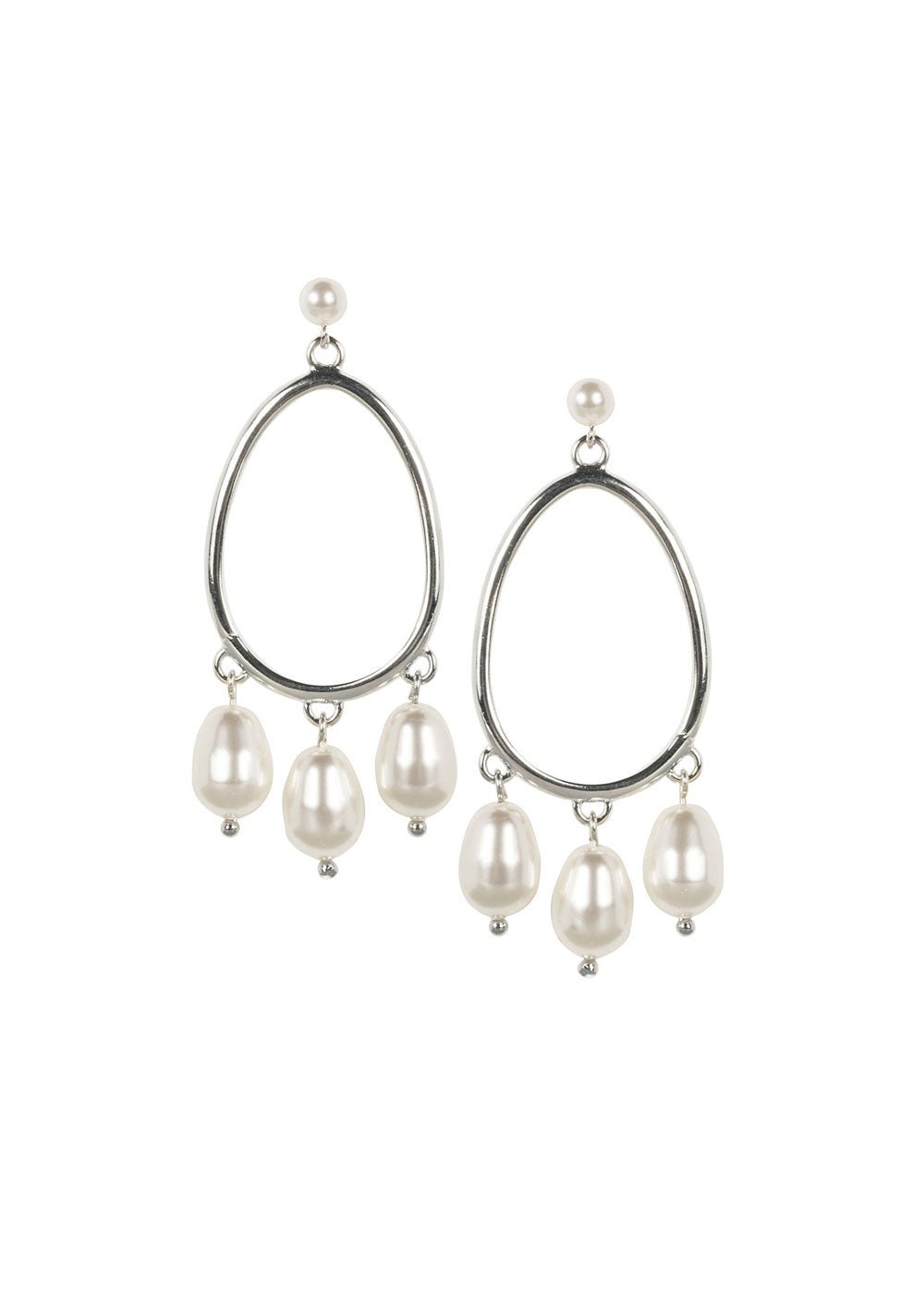 Pebble Pearl Drop Earrings - bridal Earrings - Elizabeth Bower