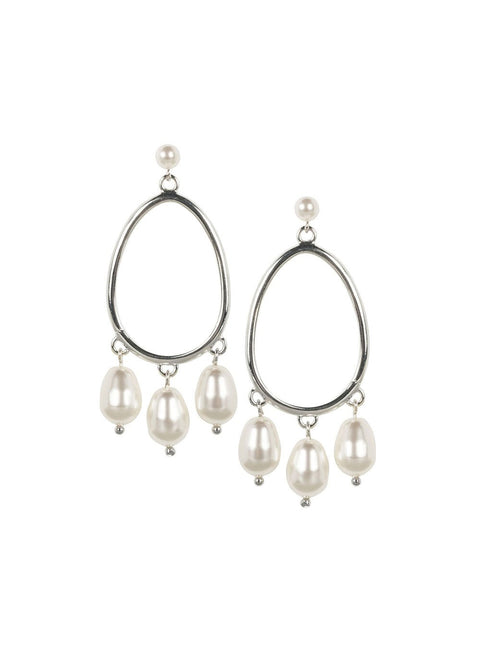 Pebble Pearl Drop Earrings - bridal Earrings - Elizabeth Bower
