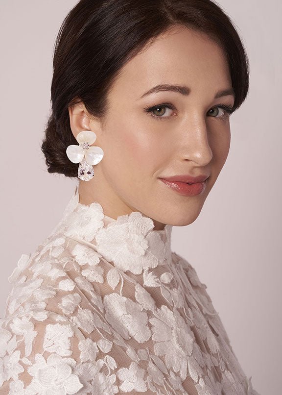 Petal Classic Crystal Stud - bridal Earrings - Elizabeth Bower