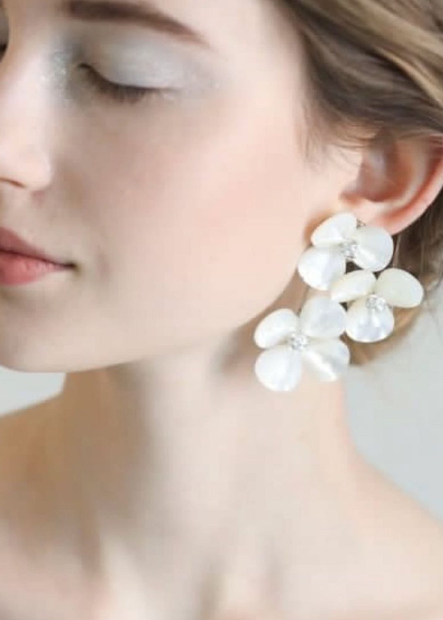 Petal Trio Earrings - bridal Earrings - Elizabeth Bower