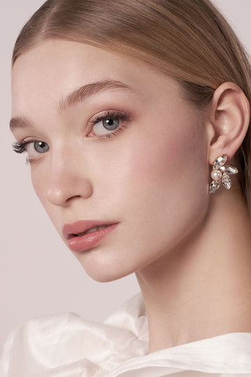 Pinion Crystal Stud Earring - bridal Earrings - Elizabeth Bower