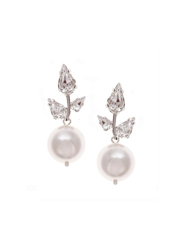 Pyrus Bauble Pearl Drop Earrings - bridal Earrings - Elizabeth Bower