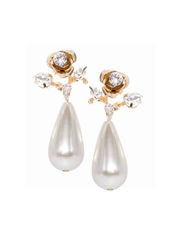 Rose Bauble Drop Earrings - bridal Earrings - Elizabeth Bower