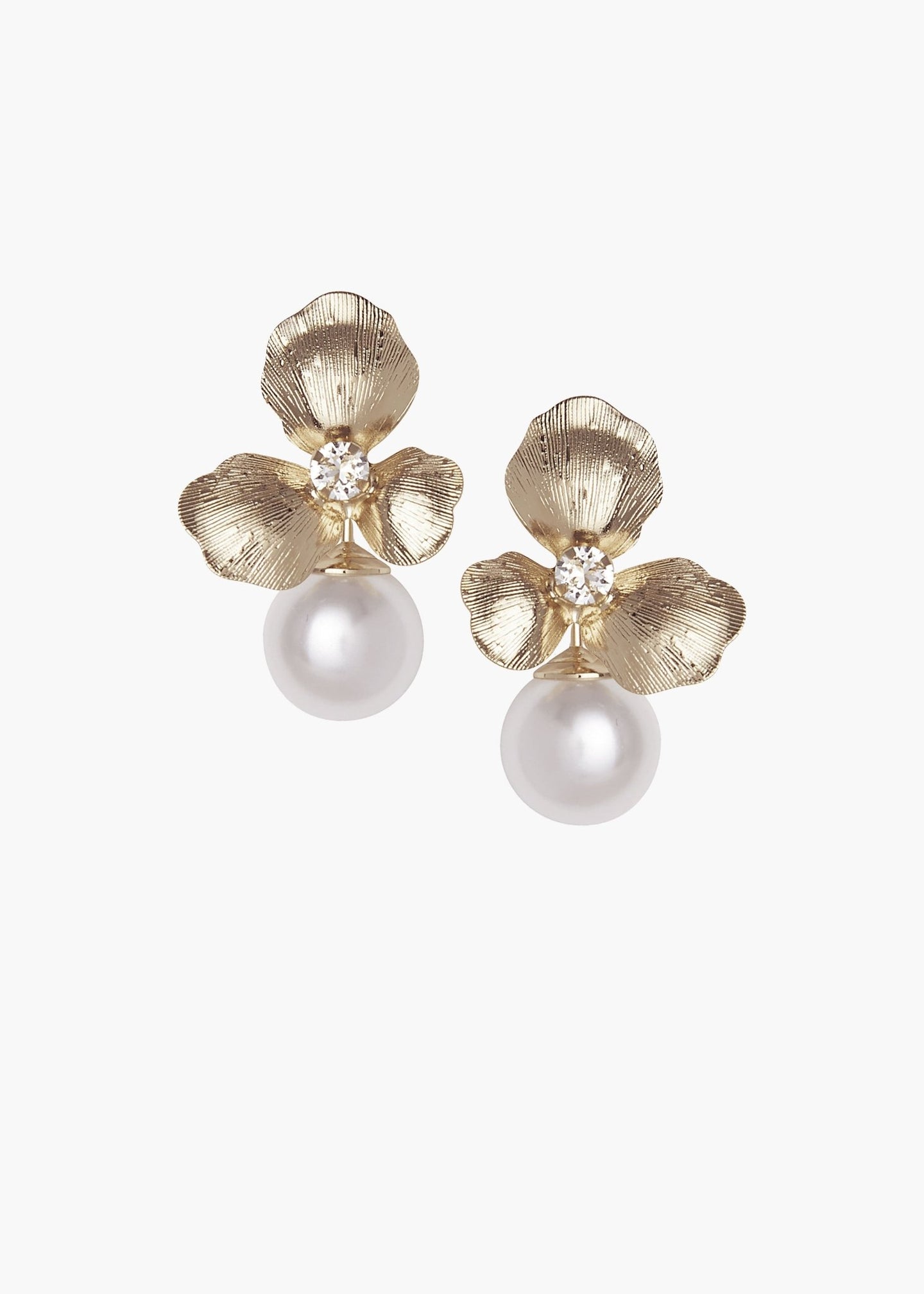 Royal Orchid - Pearl Stud Earrings - bridal Earrings - Elizabeth Bower