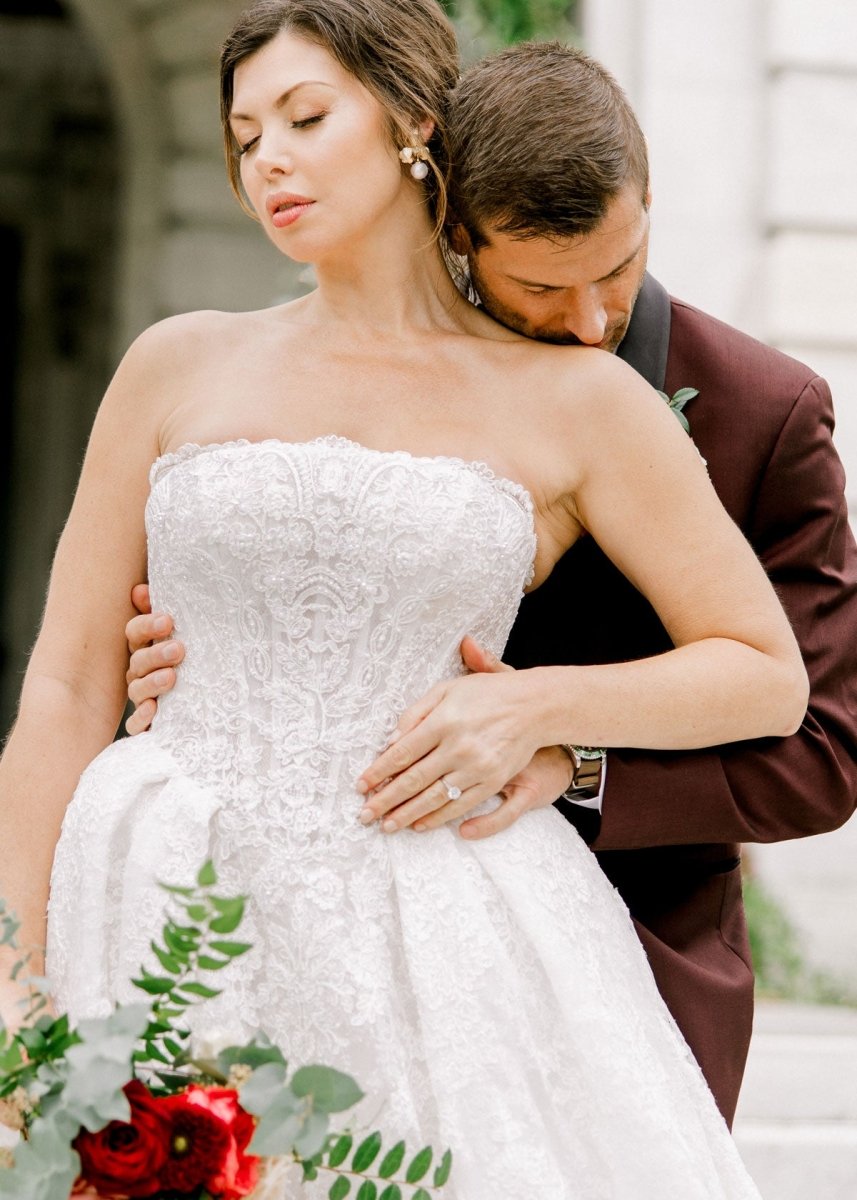 Royal Orchid - Pearl Stud Earrings - bridal Earrings - Elizabeth Bower