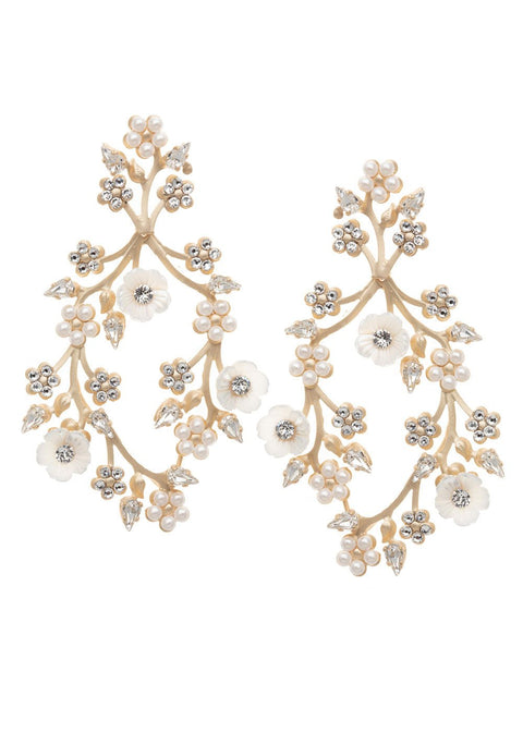 Sakura Blossom - Floral Hoop Earrings - bridal Earrings - Elizabeth Bower