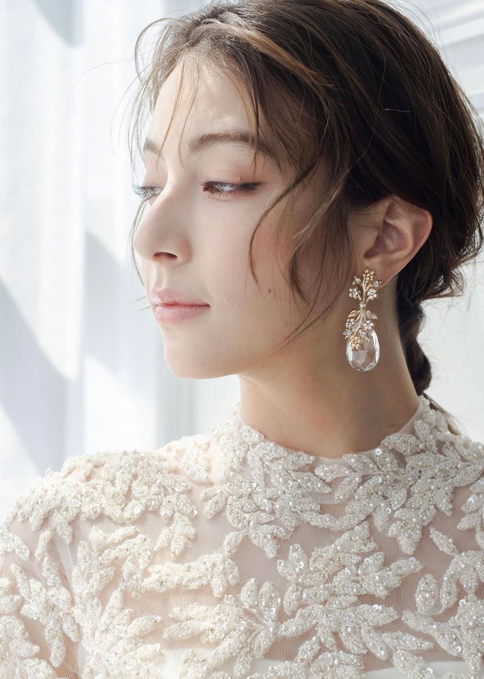 Sakura Dew Crystal Drop Earrings - bridal Earrings - Elizabeth Bower