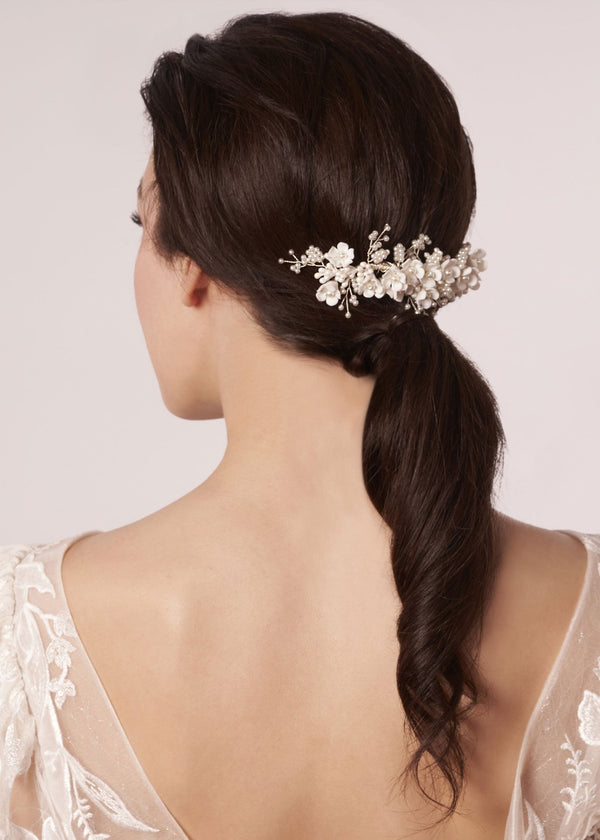 Snowdrop Double Floral Bridal CombhairpieceElizabeth Bower
