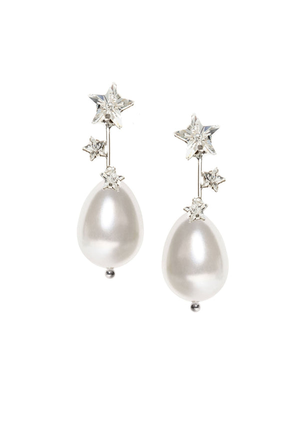 Starred Drop Pearl Drop EarringsEarringsElizabeth Bower