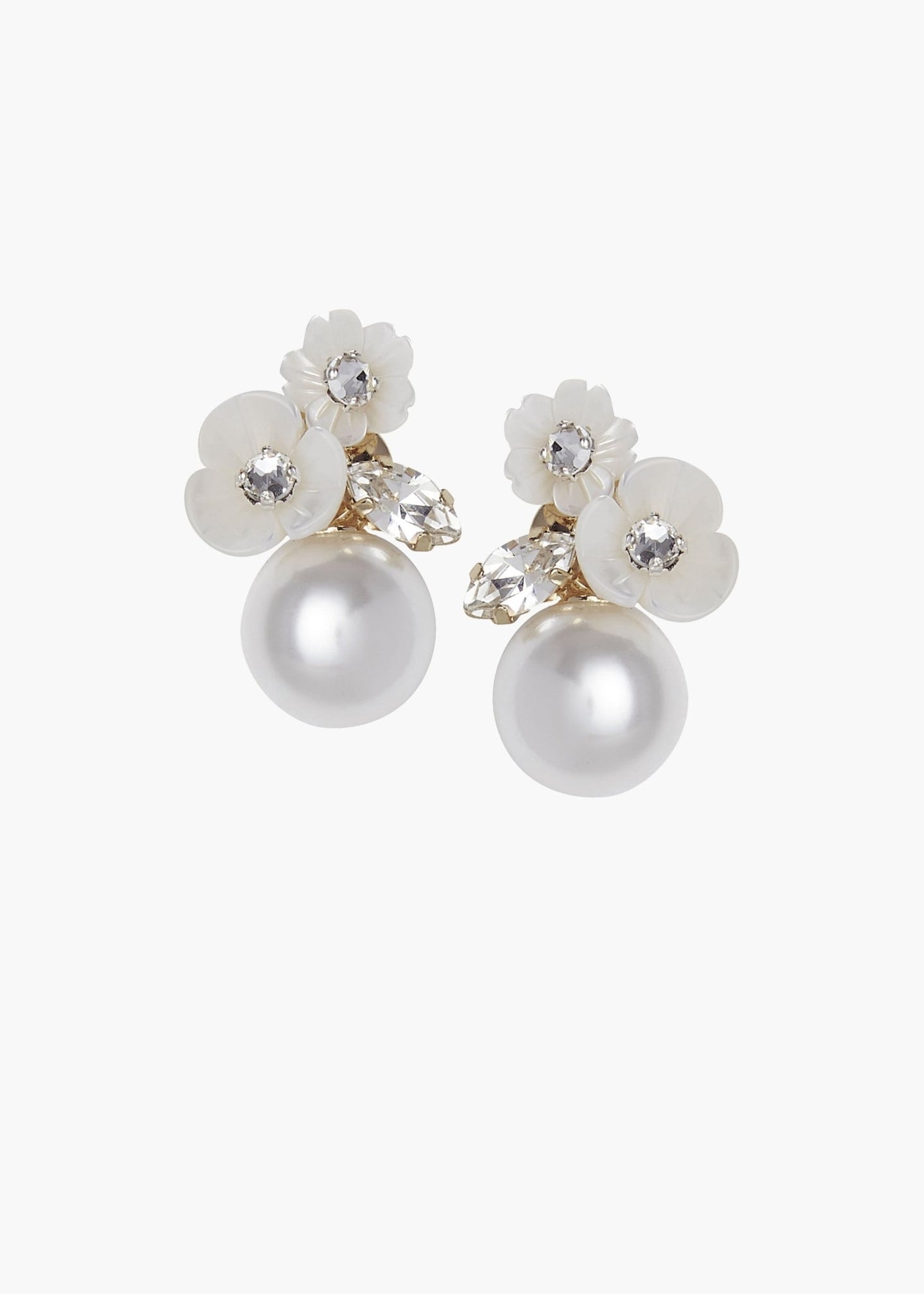 Trill Duet - Pearl Floral Earrings - bridal Earrings - Elizabeth Bower