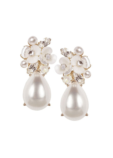 Trillium Cluster Drop Earrings - bridal Earrings - Elizabeth Bower