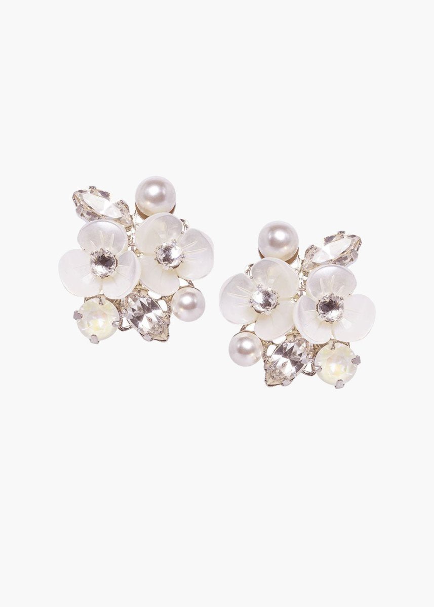 Trillium Cluster Stud Earrings - bridal Earrings - Elizabeth Bower