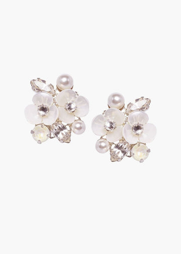 Trillium Cluster Stud Earrings - bridal Earrings - Elizabeth Bower