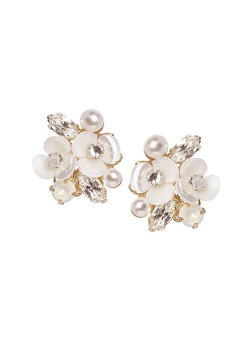 Trillium Cluster Stud Earrings - bridal Earrings - Elizabeth Bower