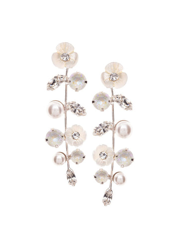Trillium Pearllum Drop - bridal Earrings - Elizabeth Bower