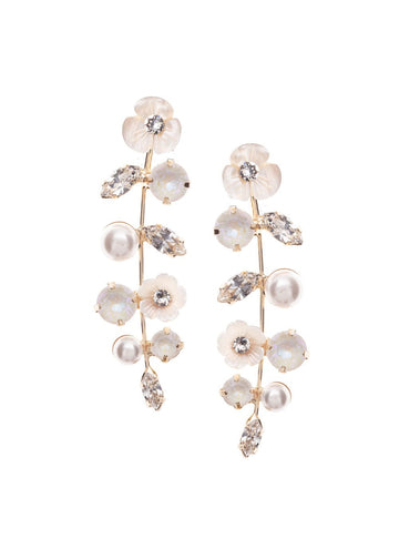 Trillium Pearllum Drop - bridal Earrings - Elizabeth Bower