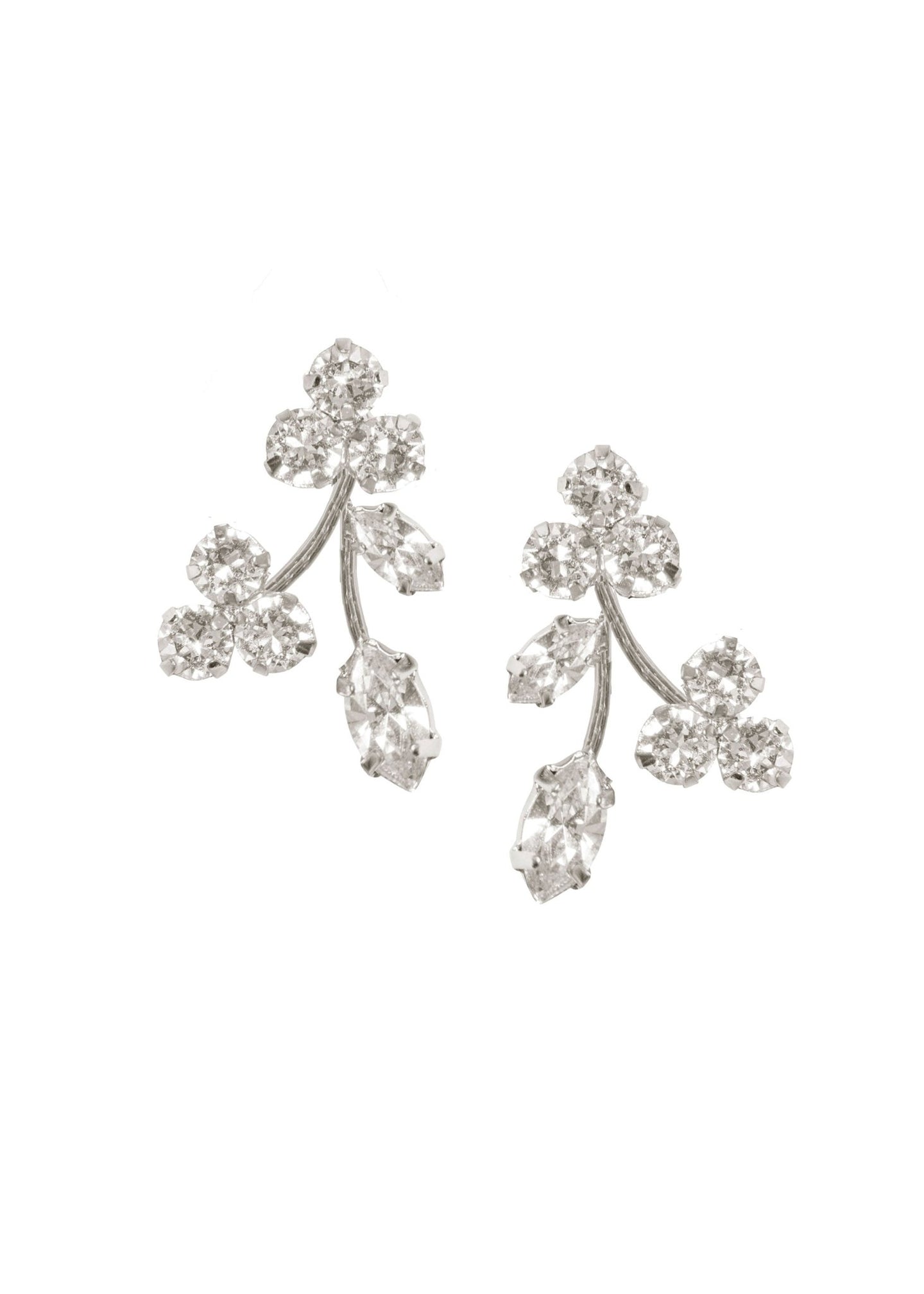 Triplet Mini Floral Stud Earring - bridal Earrings - Elizabeth Bower