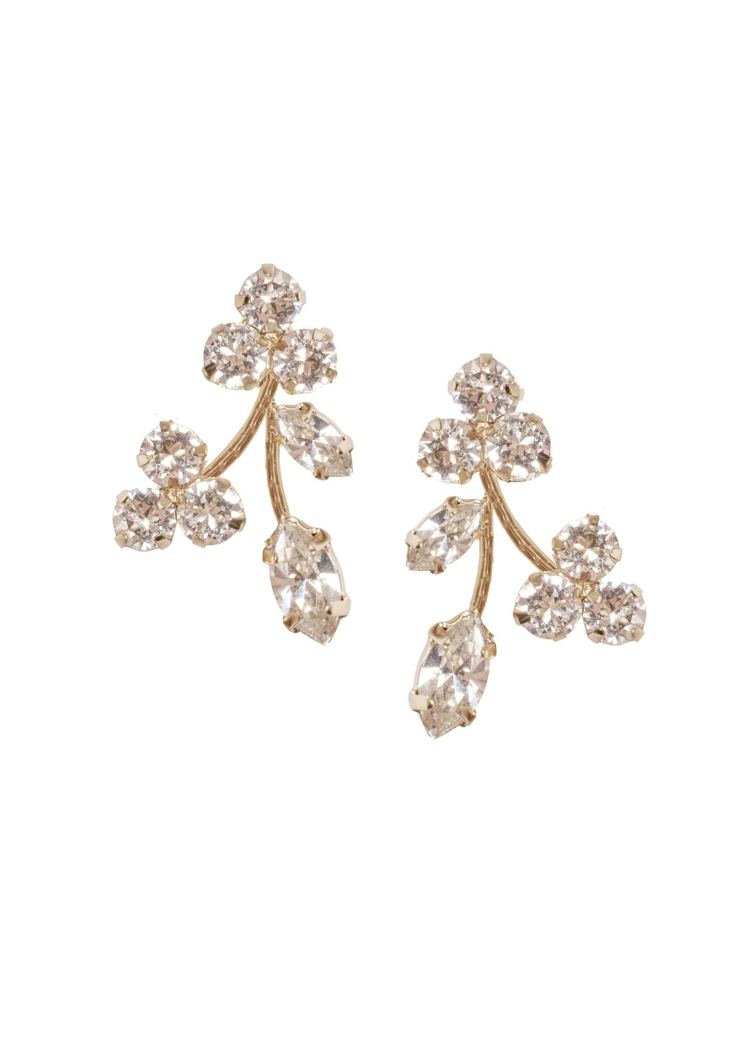 Triplet Mini Floral Stud Earring - bridal Earrings - Elizabeth Bower