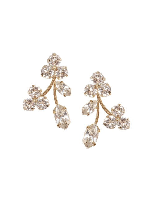 Triplet Mini Floral Stud Earring - bridal Earrings - Elizabeth Bower
