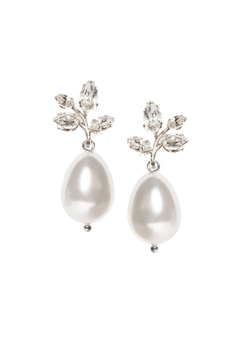 Vine Crystal Bud Drop Earrings - bridal Earrings - Elizabeth Bower
