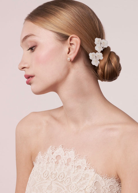 Weiss Cluster Floral Bridal Hair pins - bridal Earrings - Elizabeth Bower