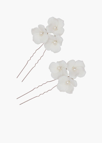 Weiss Cluster Floral Bridal Hair pins - bridal Earrings - Elizabeth Bower