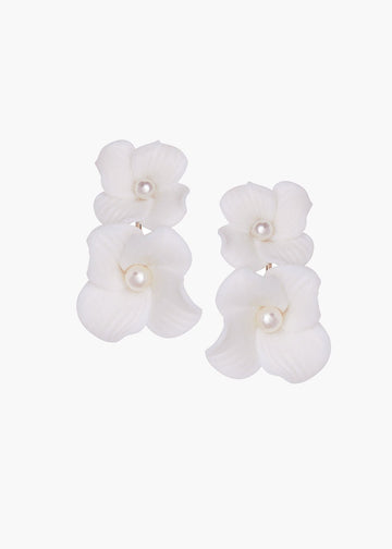 Weiss Dublet - Double Flower Earrings - bridal Earrings - Elizabeth Bower