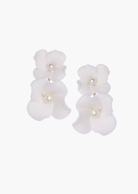 Weiss Dublet - Double Flower Earrings - bridal Earrings - Elizabeth Bower
