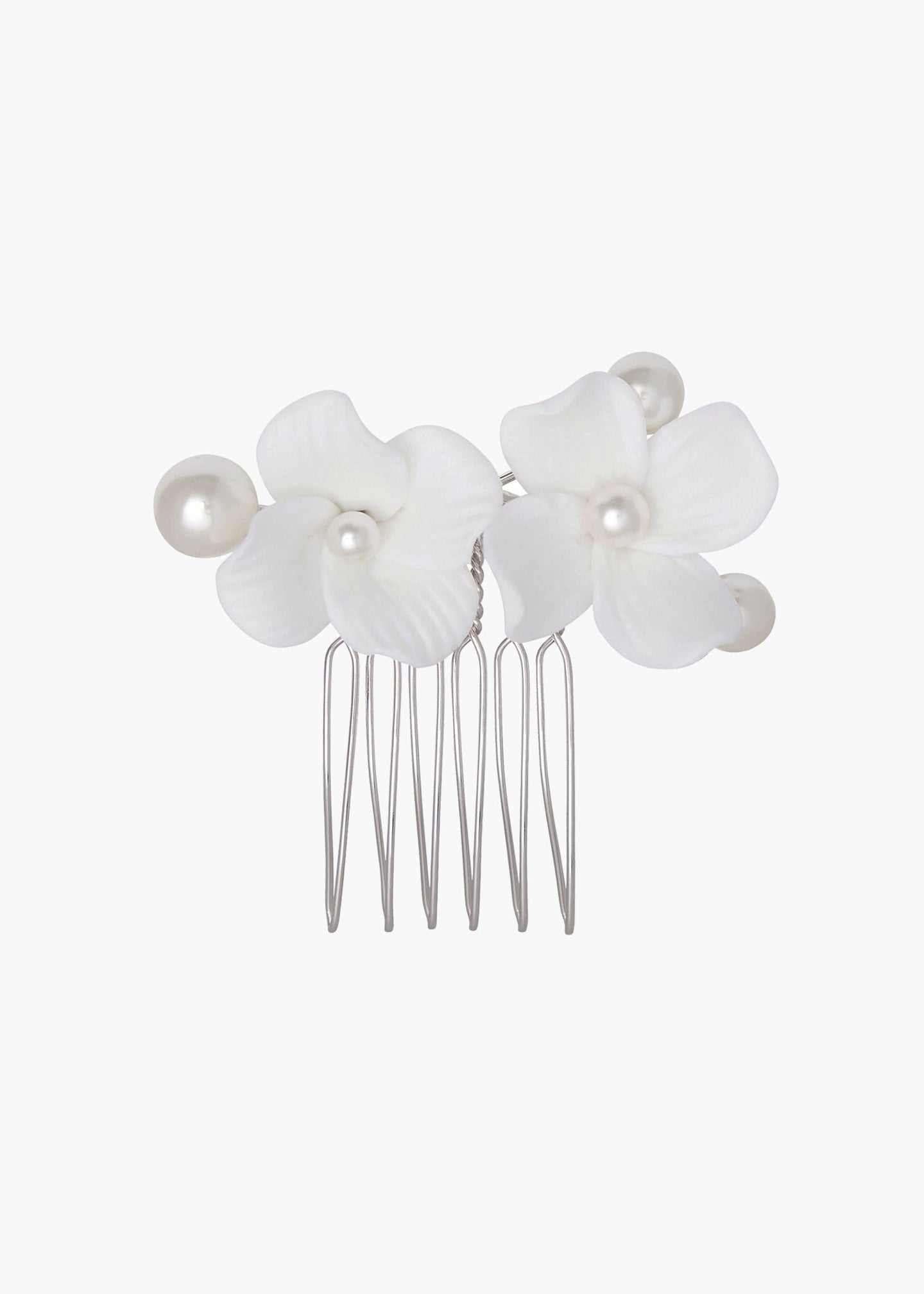Weiss Pearl Floral Hair Comb - bridal Hair accessories - Elizabeth Bower