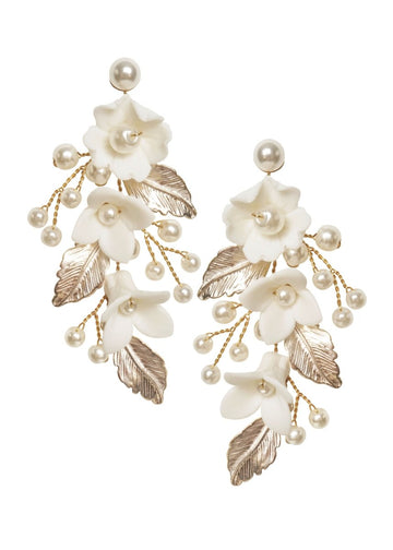 Adelweiss Floral Chandelier Earrings - bridal Earrings - Elizabeth Bower