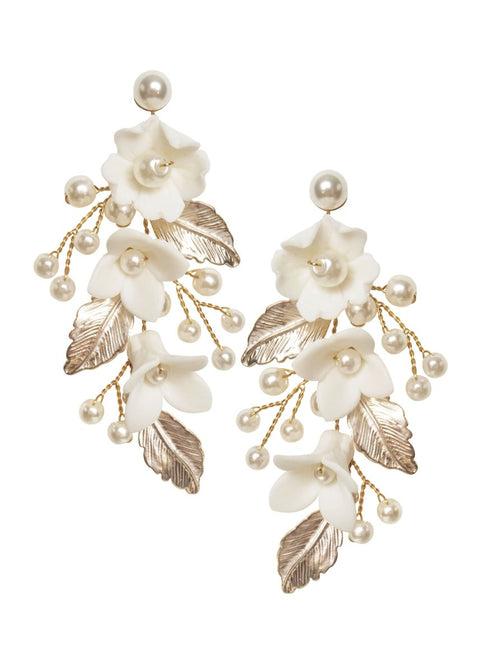 Adelweiss Floral Chandelier Earrings - bridal Earrings - Elizabeth Bower