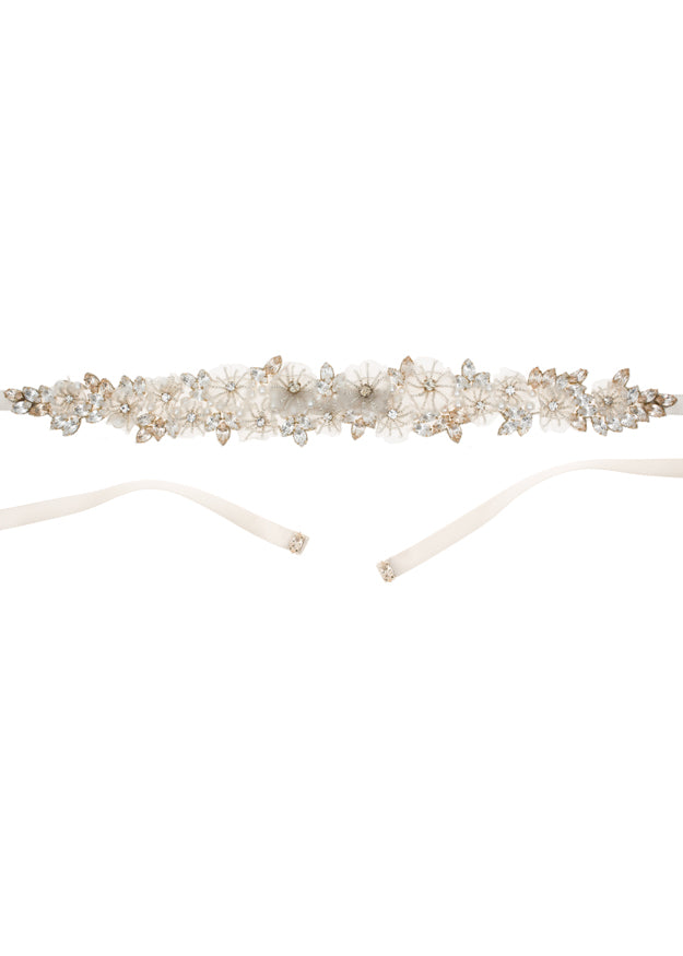 Gardenia Floral Sash Long