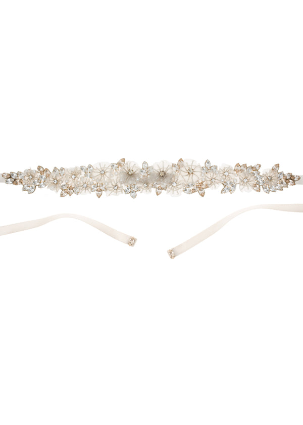 Gardenia Floral Sash Long