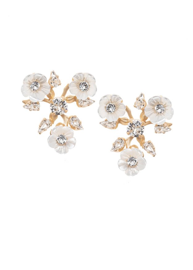 Anemone Crystalette Stud - bridal Earrings - Elizabeth Bower