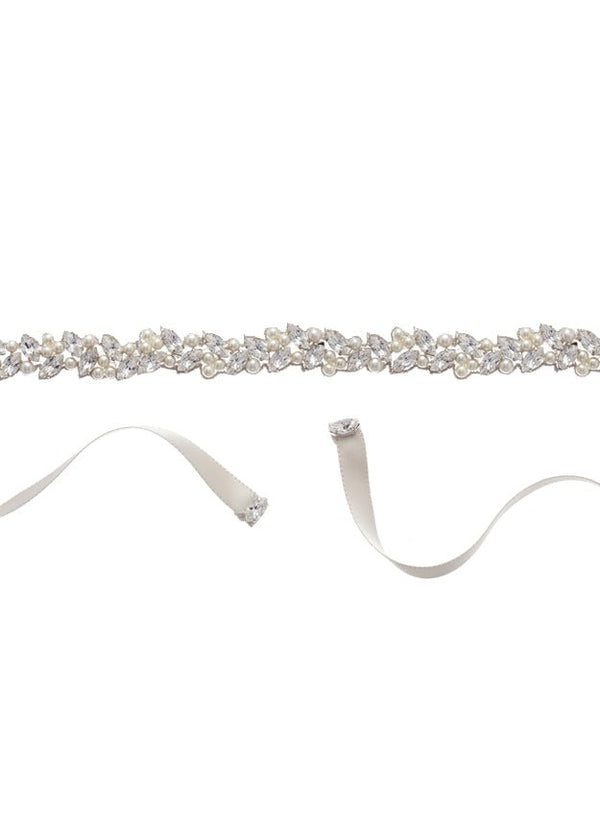 Annie Pearl Sash - IvorySashElizabeth Bower