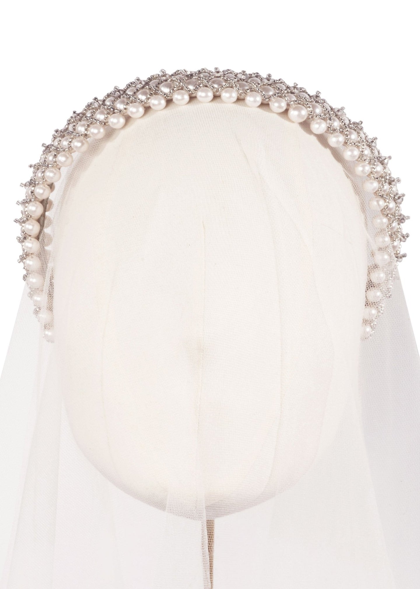 Audrey Pearl Bridal Headband - bridal Hairpiece - Elizabeth Bower