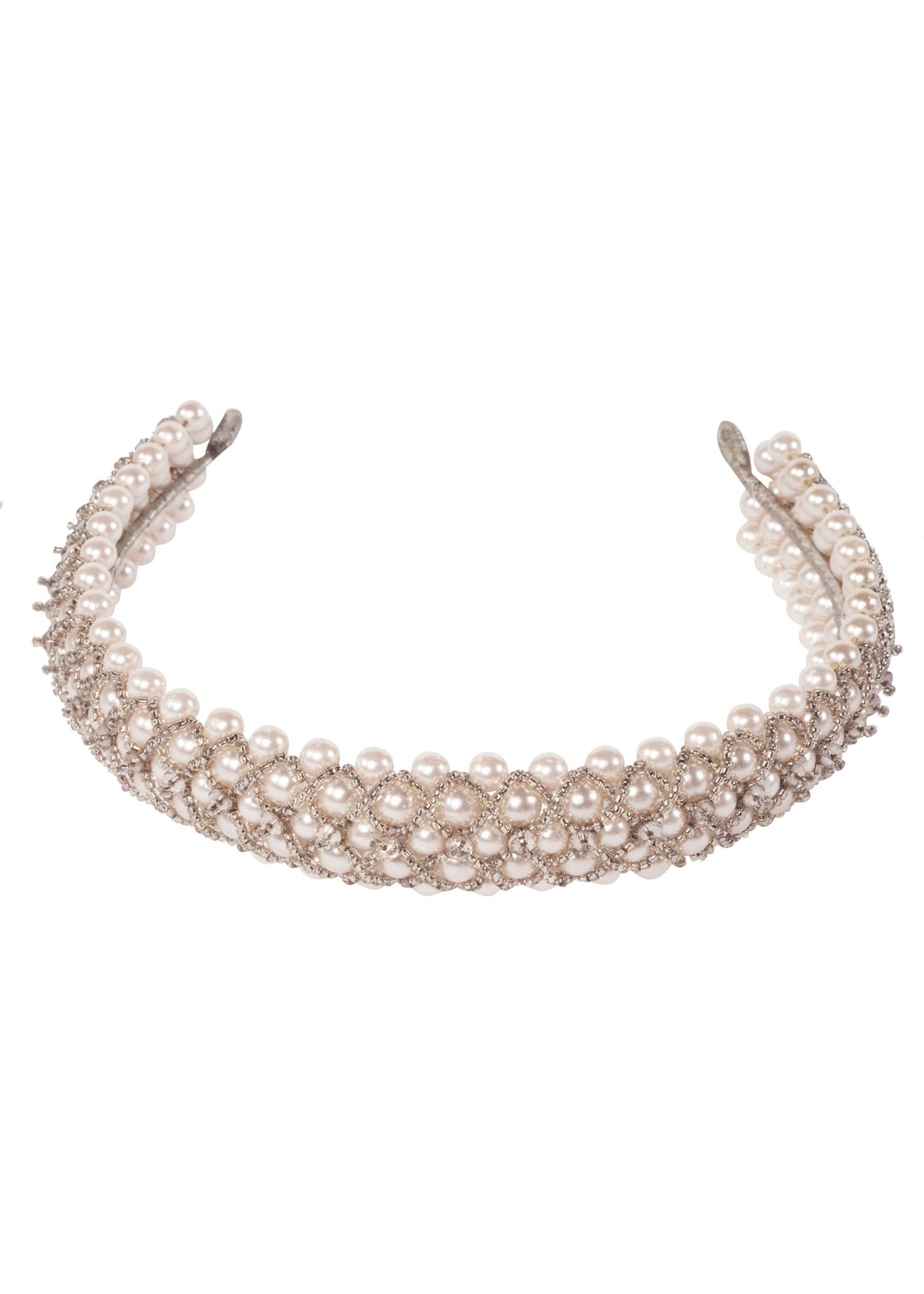 Audrey Pearl Bridal Headband - bridal Hairpiece - Elizabeth Bower