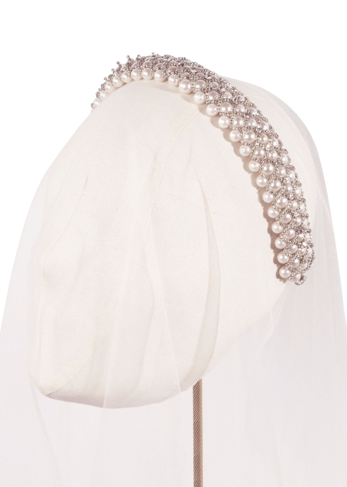 Audrey Pearl Bridal Headband - bridal Hairpiece - Elizabeth Bower