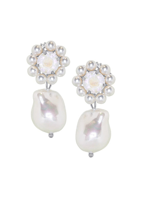 Baroque Bauble Pearl Drop Earrings - bridal Earrings - Elizabeth Bower