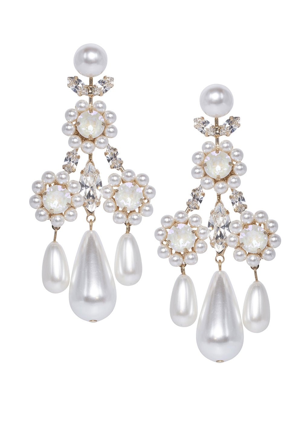 Baroque Pearl Chandelier Earrings - bridal Earrings - Elizabeth Bower