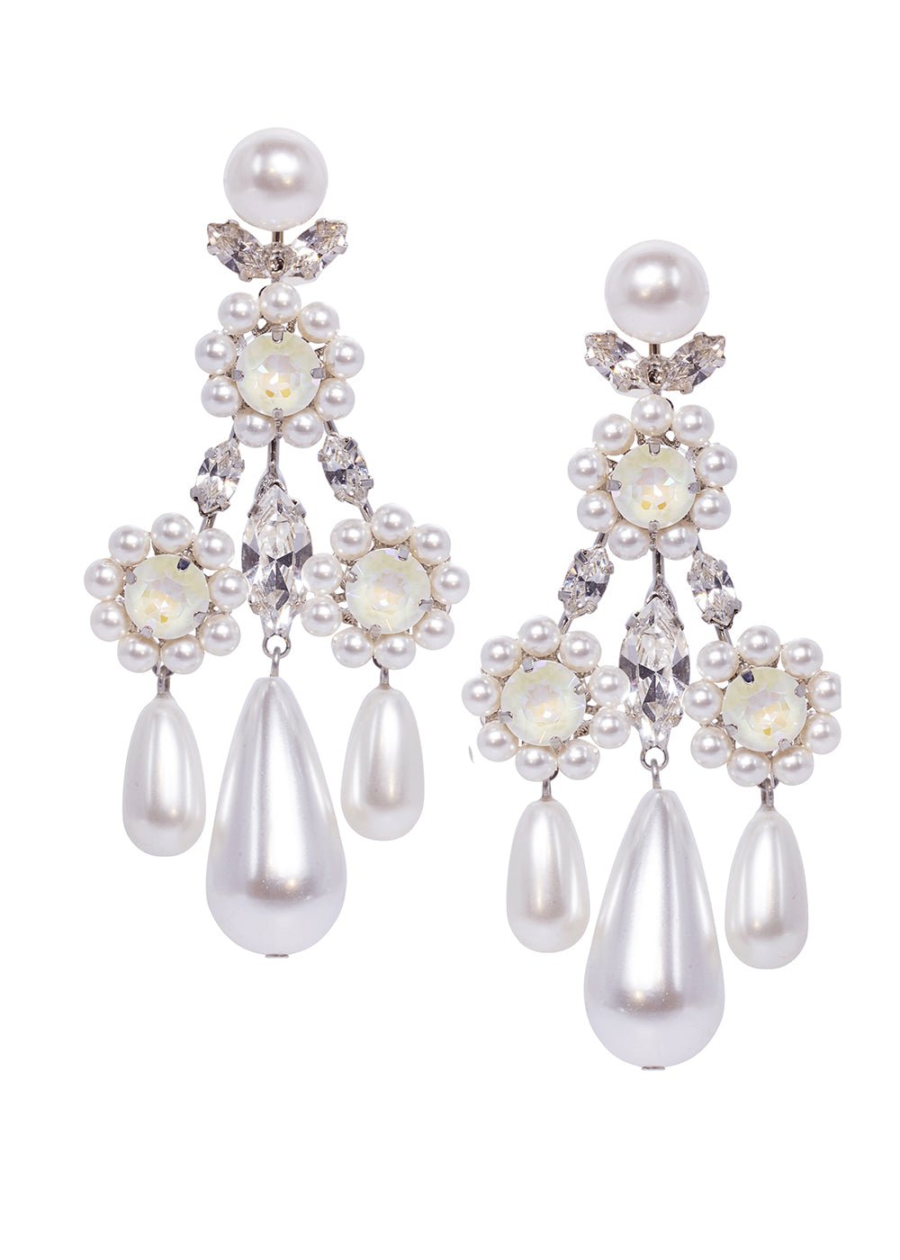 Baroque Pearl Chandelier Earrings - bridal Earrings - Elizabeth Bower