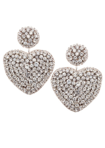 Be Mine Heart Drop Earrings - bridal Earrings - Elizabeth Bower