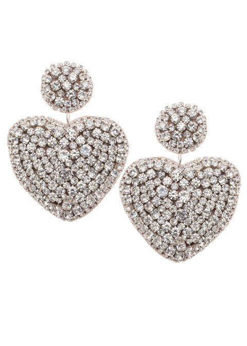 Be Mine Heart Drop Earrings - bridal Earrings - Elizabeth Bower