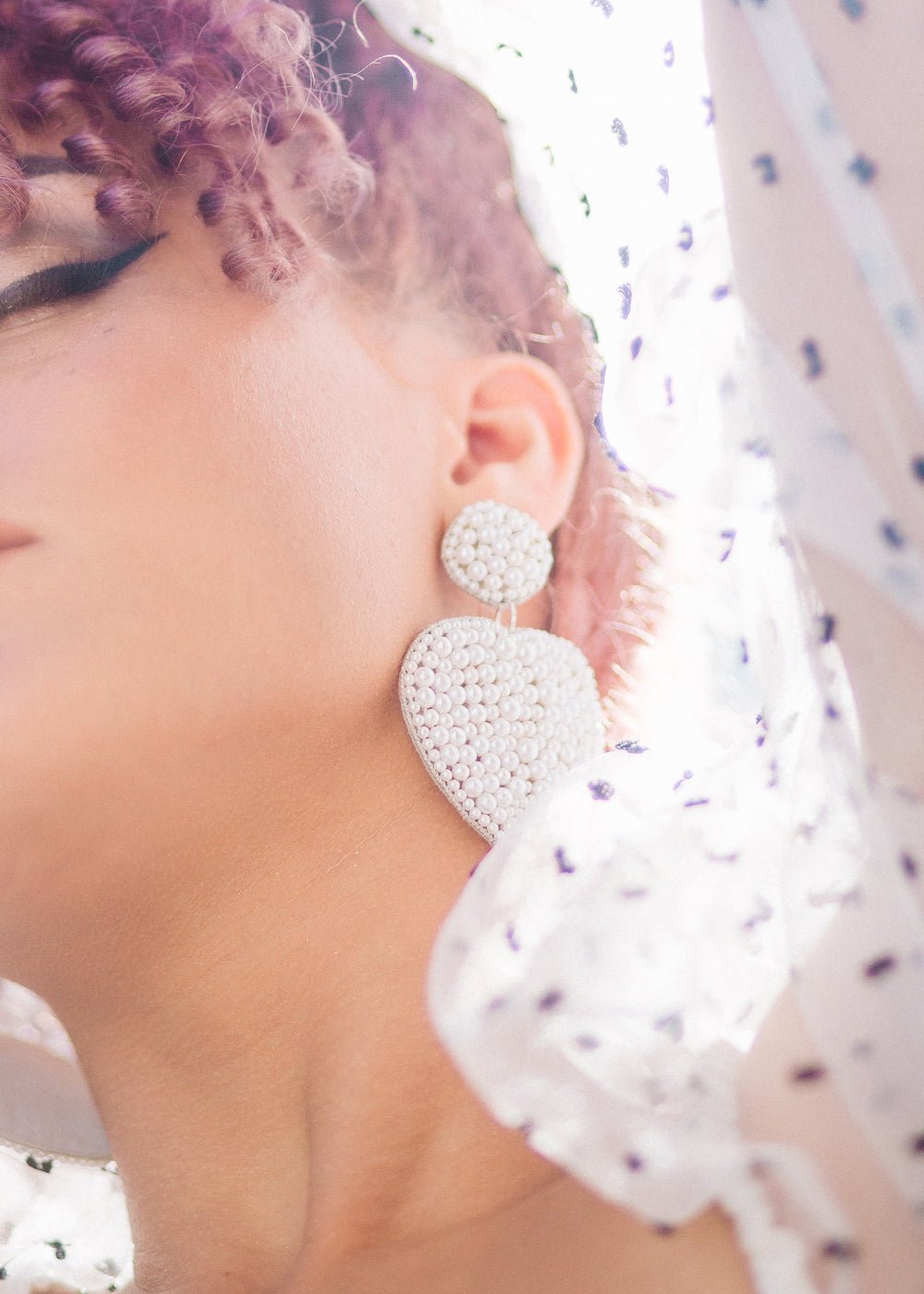 Be Mine Heart Drop Earrings - bridal Earrings - Elizabeth Bower