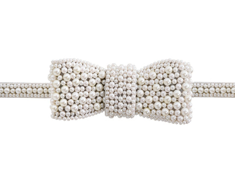 Bow Pearl Belt - bridal comb - Elizabeth Bower