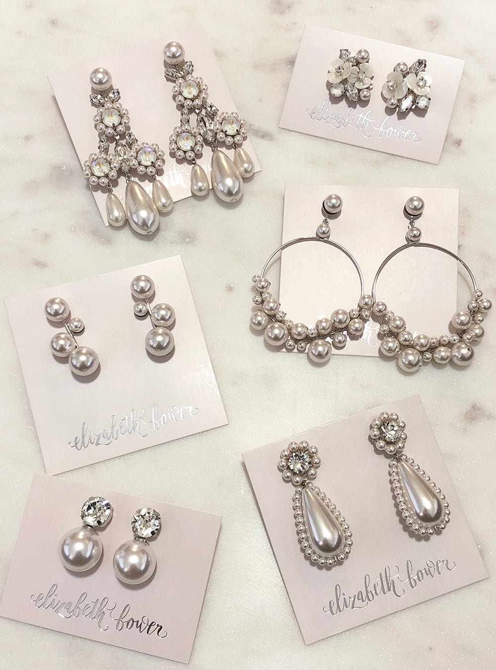 Bubble Pearl Stud Earrings - bridal Earrings - Elizabeth Bower