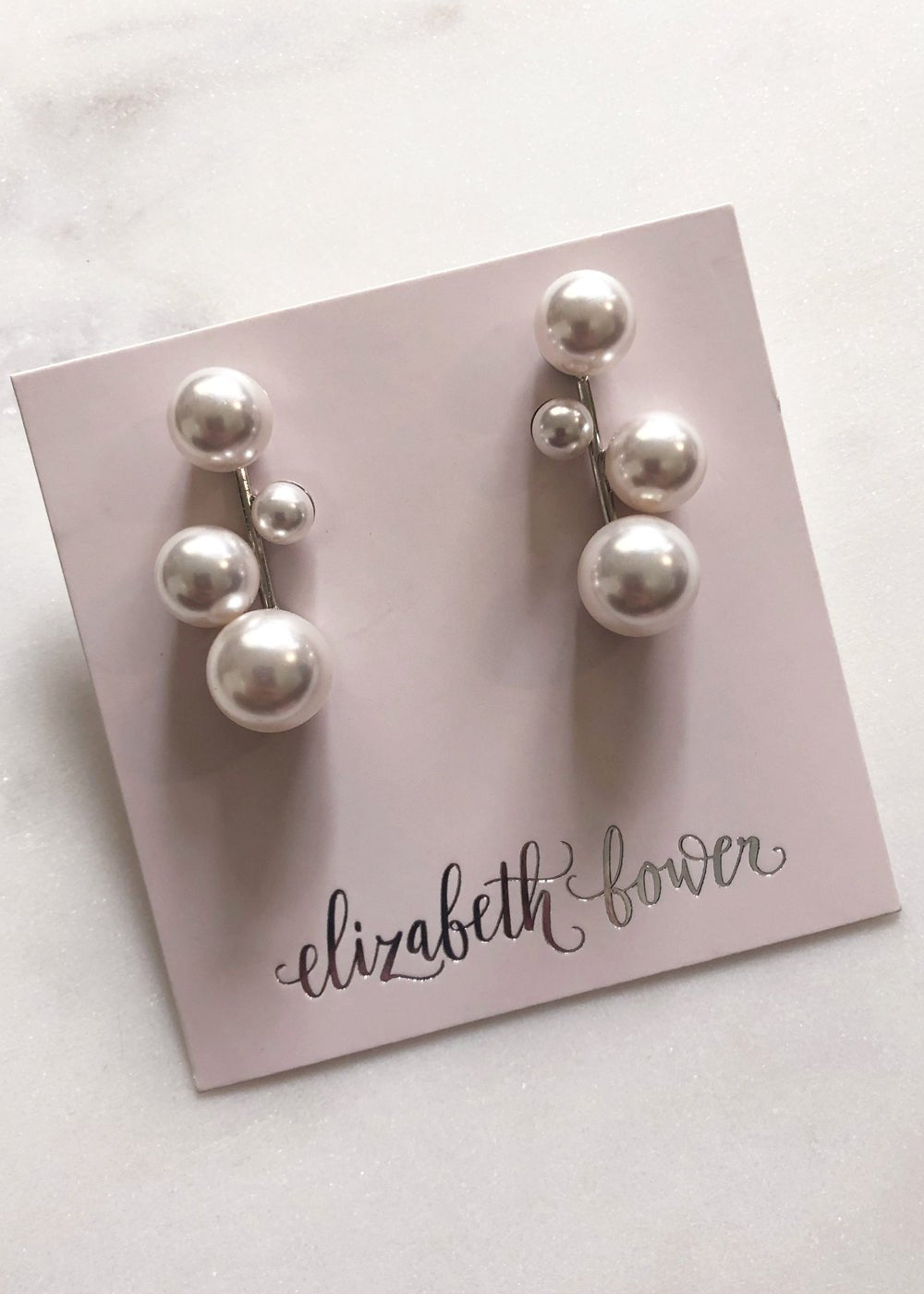 Bubble Pearl Stud Earrings - bridal Earrings - Elizabeth Bower