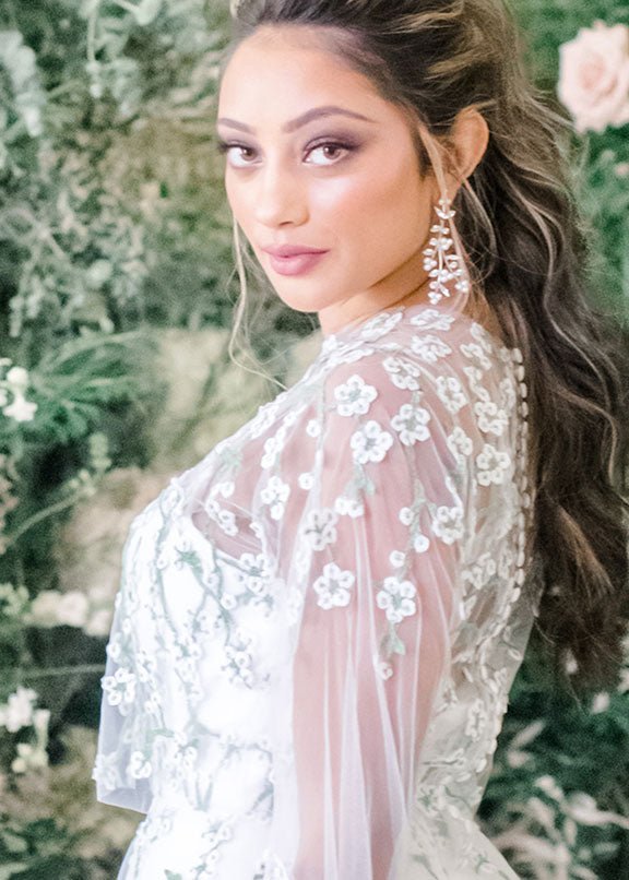 Bud Pearl Statement Earrings - bridal Earrings - Elizabeth Bower